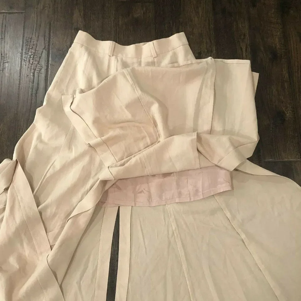 Vintage Madeleine Size 8 Peachy Pink Split Midi Skirt Retro Academia‎